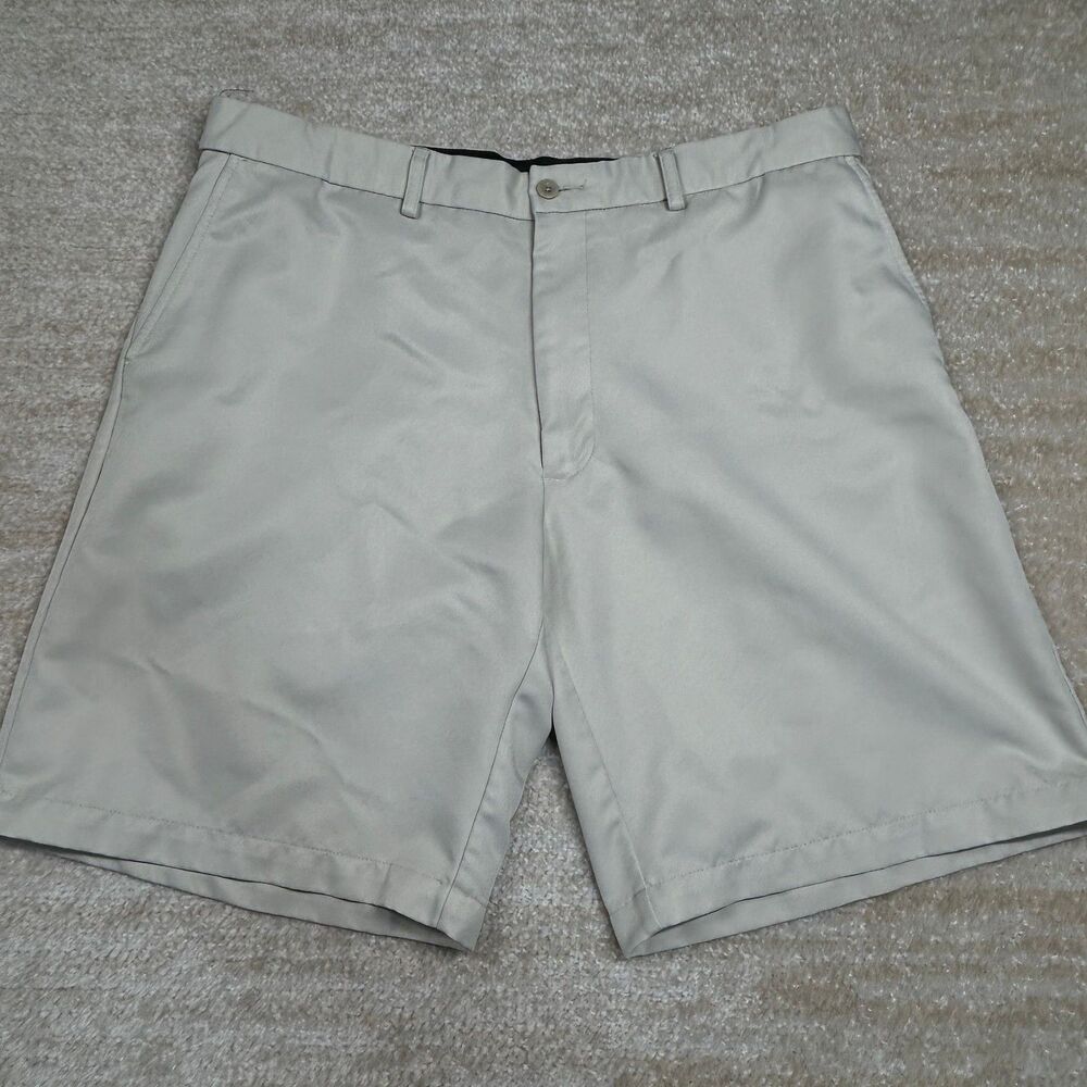 Savane Shorts Mens 36 Flat Front Beige Classic Dress Pocket 100% Polyester